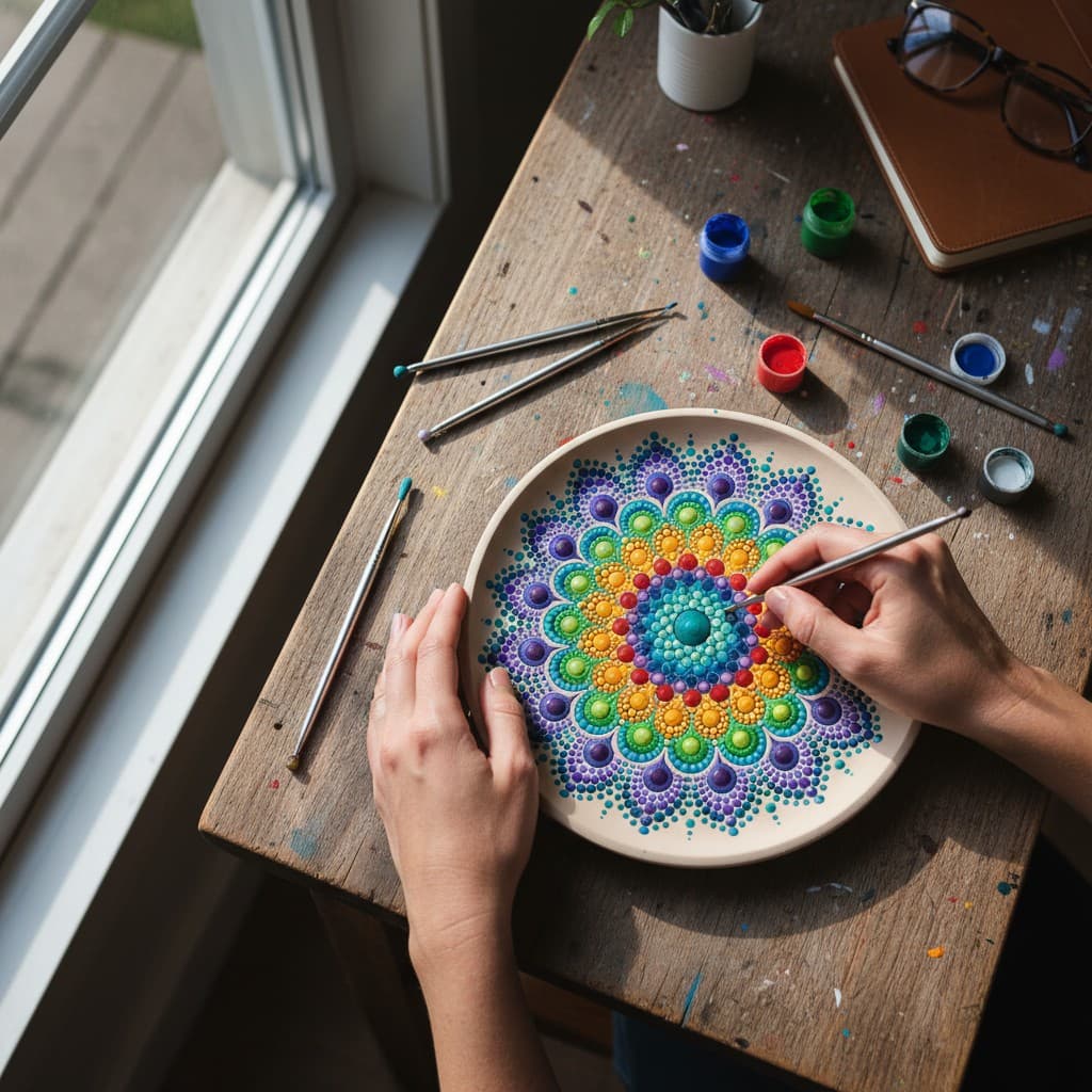 Punkt für Punkt zur inneren Mitte: Die meditative Kunst des Mandala-Malens.